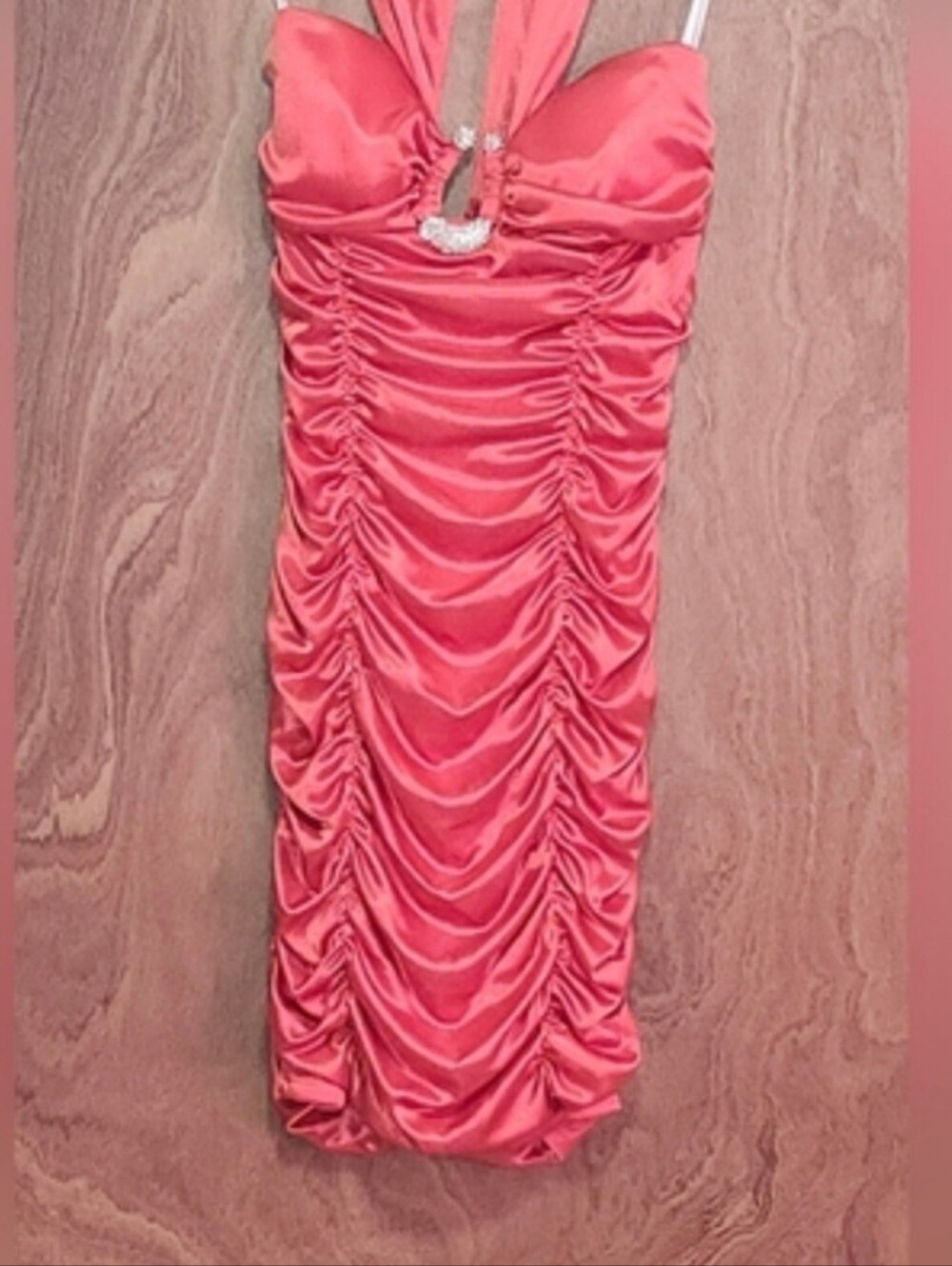 Vintage Deb Bright Red Dress + Mystery Dress In A Silver/light Blue Color.